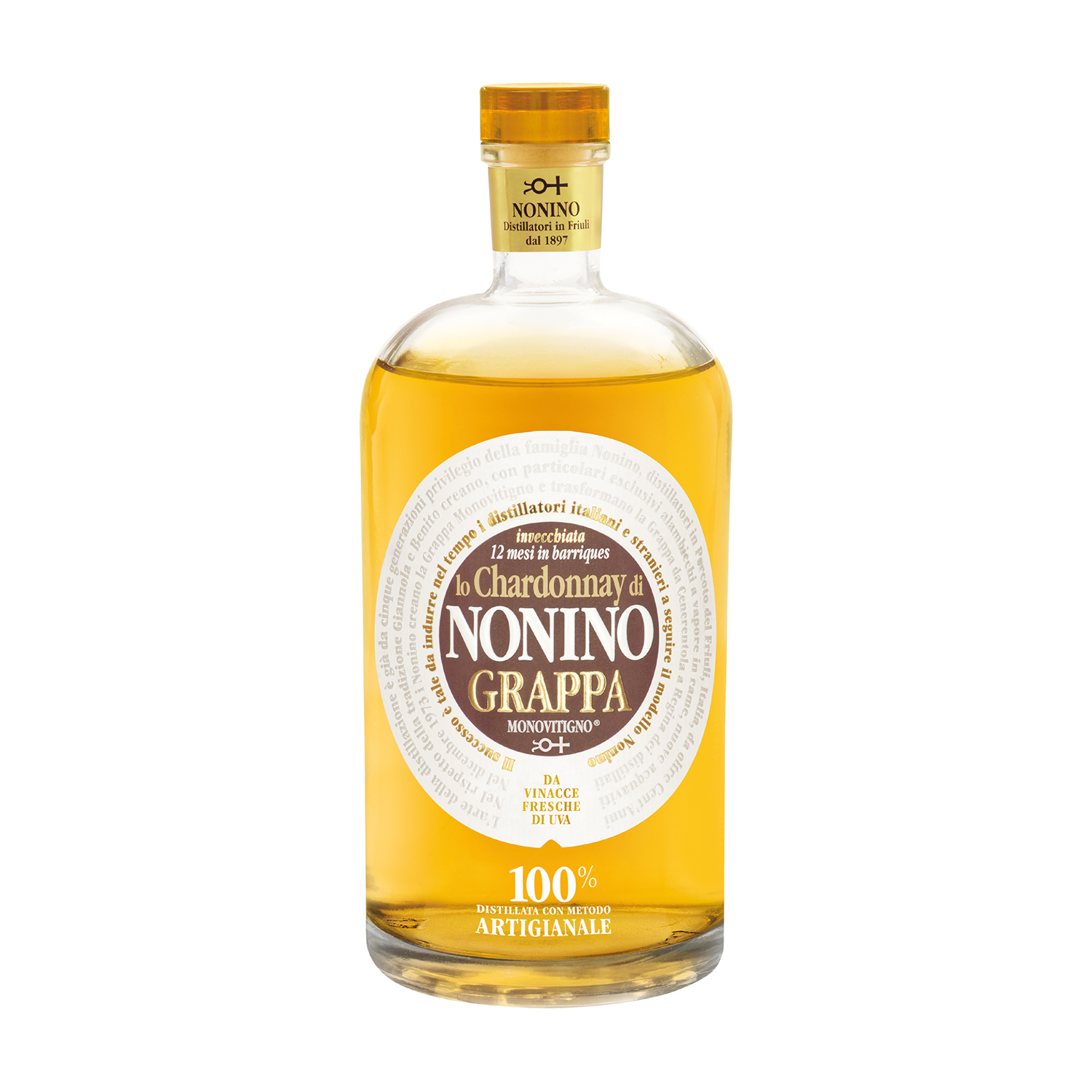 Итальянское Высокое качество OEM Grappa Nonino Monovitigno Chardonnay выдержанный в барриках 700 мл