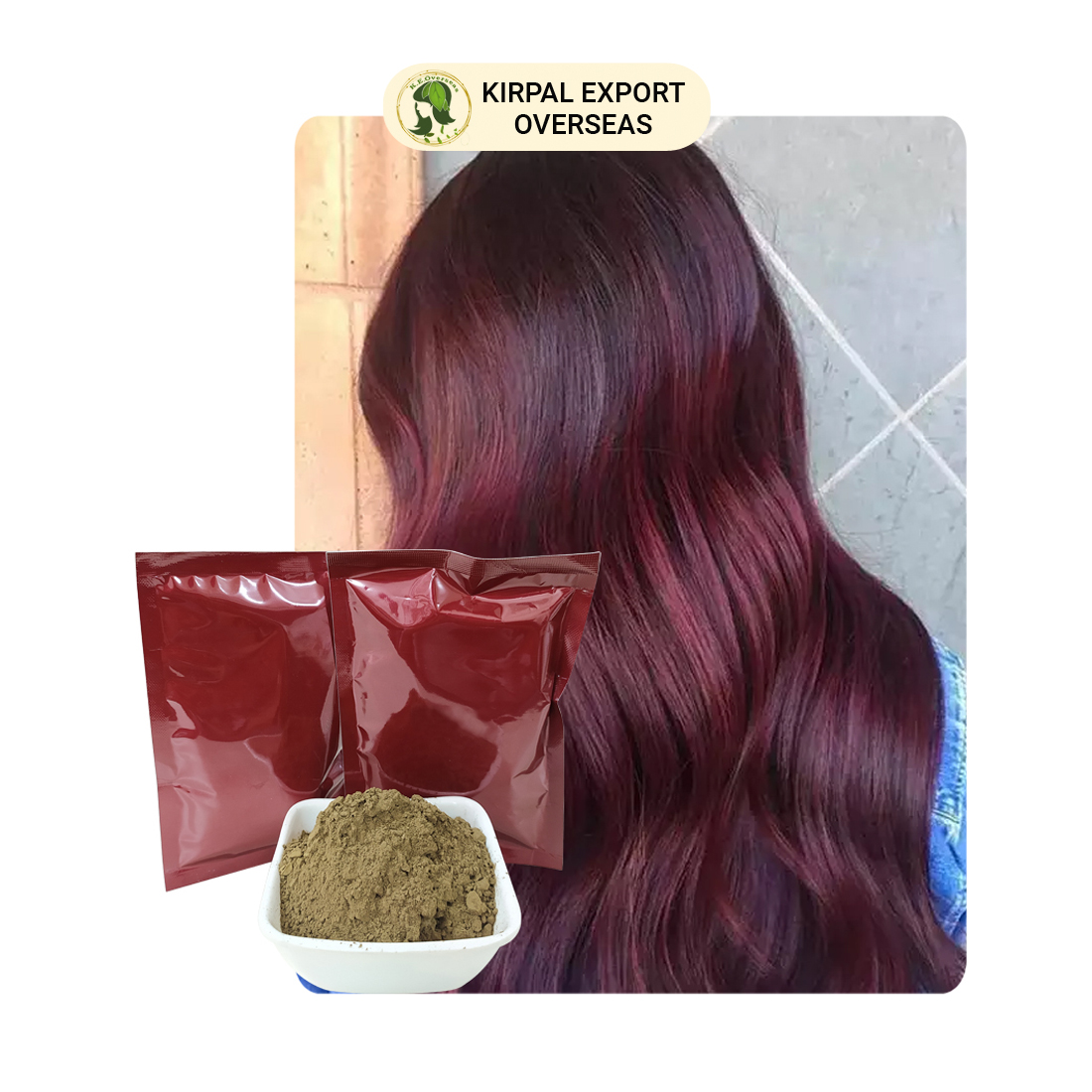 Burgundy Henna Powder Natural Henna Hair Dye Color Manufacturer India Triple sifted hair color powder