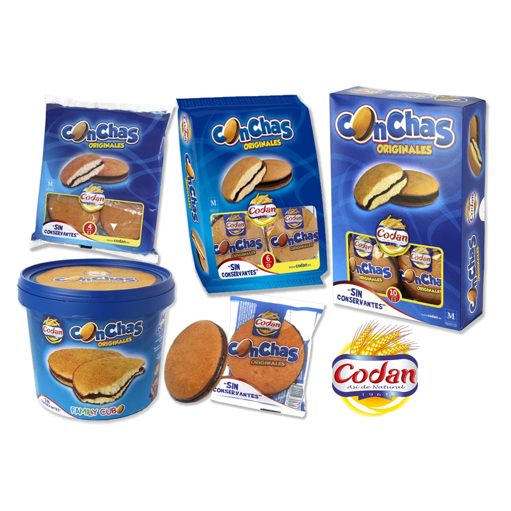 "CONCHAS" - Exquisite circular biscuits joined by a layer of delicious cocoa coating