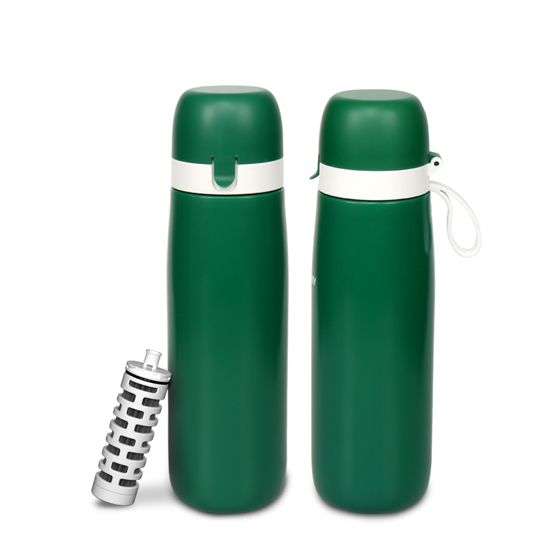 Custom new modern mini outdoor water filter bottle camping hiking travel reusable portable water filter water bottle purifier