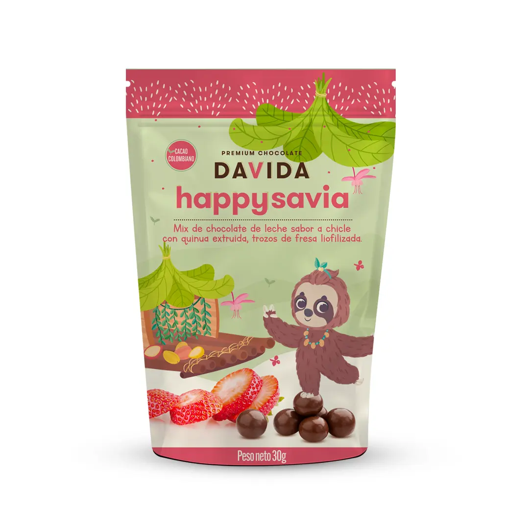 DAVIDA Happy Savia Sweet Snack Mix with Chocolate Covered Quinoa and Strawberries