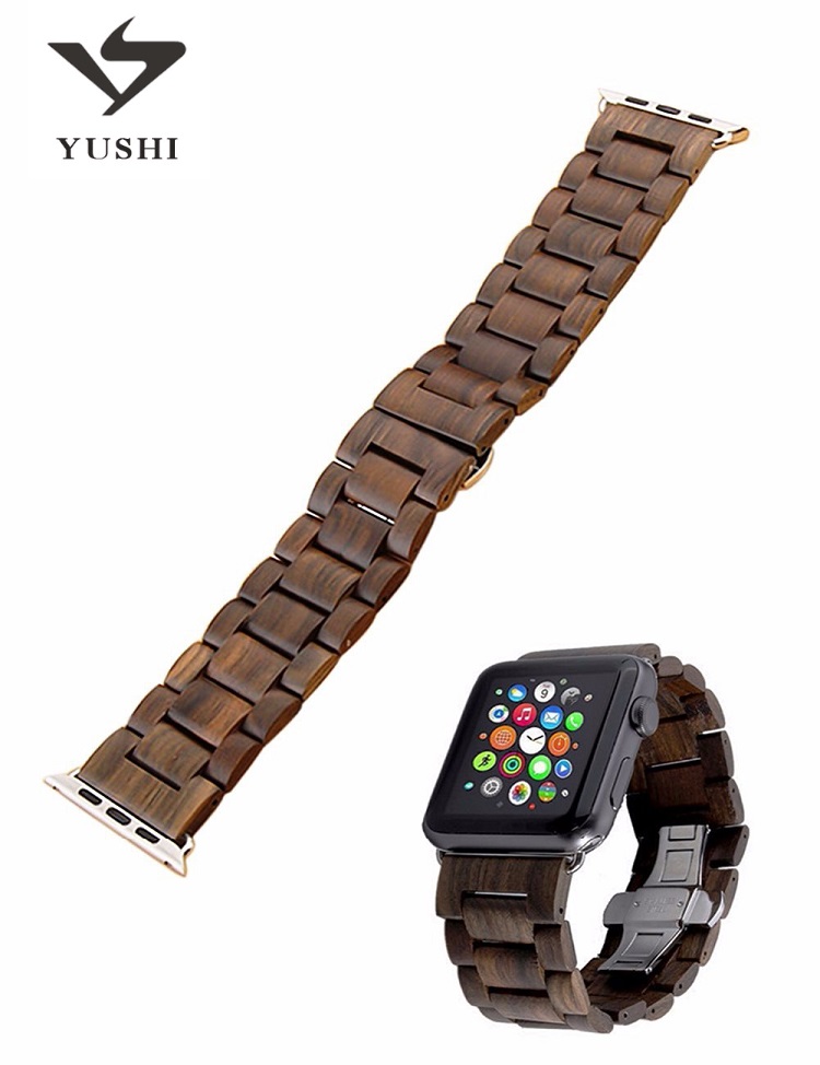 Завод ручной работы натуральный деревянный Apple Watch деревянный ремешок персонализированный iWatch Band