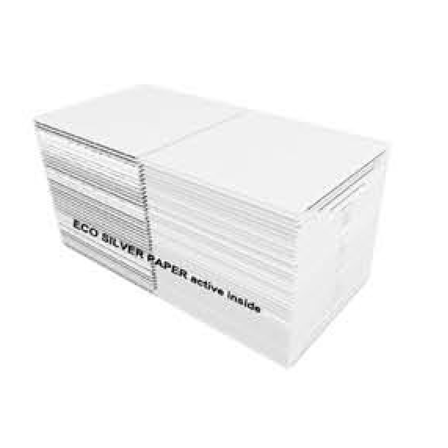 FOLD TOILET PAPER treated with ANTIMICROBIAL ECO SILVER PAPER TECHNOLOGY