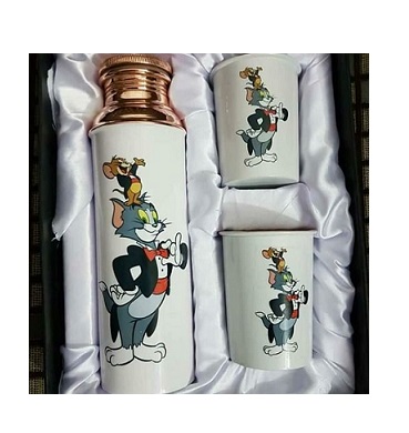 Медная бутылка для воды с цифровой печатью Tom & Jerry