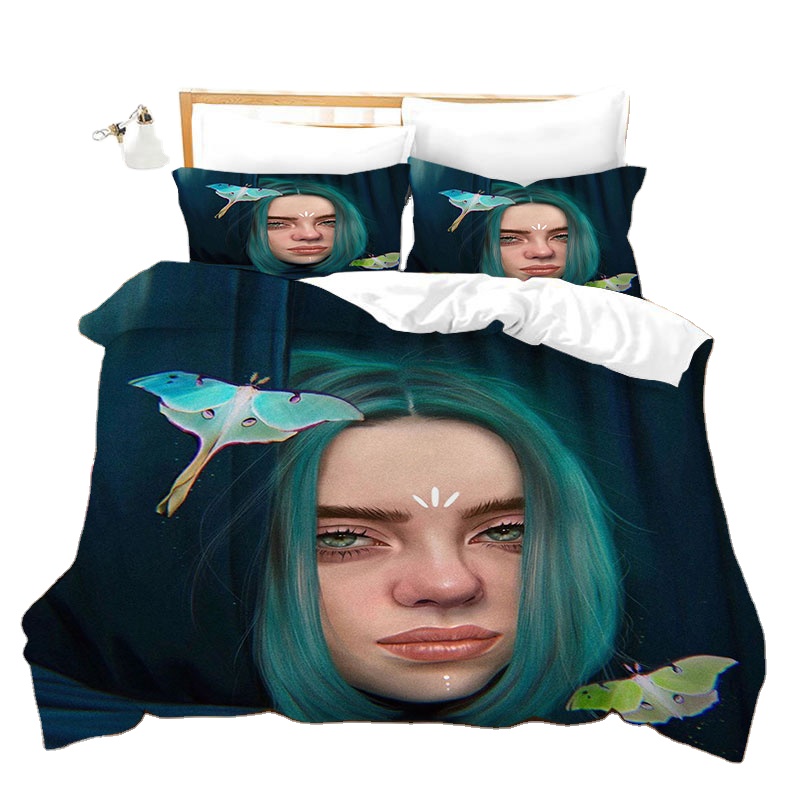 Новый набор постельных принадлежностей с принтом Billie eilish 1 пододеяльник на заказ Горячая Распродажа купить онлайн простыни