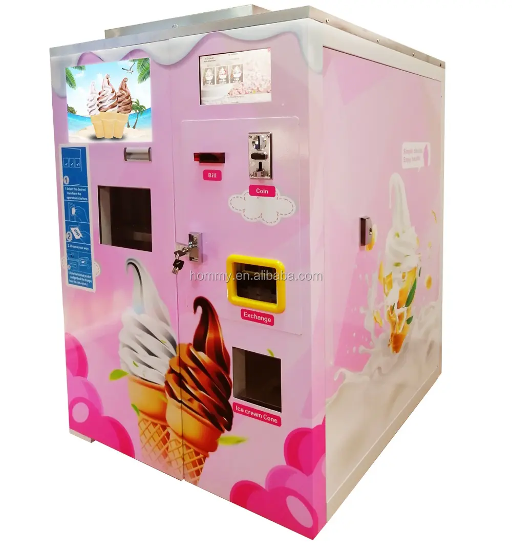 Pasmo S110F agitator CE ETL certification automatic soft ice cream vending machine