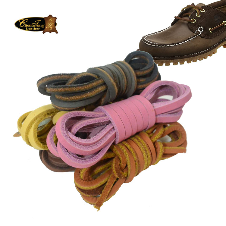Personalized Colour Cheap Square Shape Coloured Leather Shoe Laces