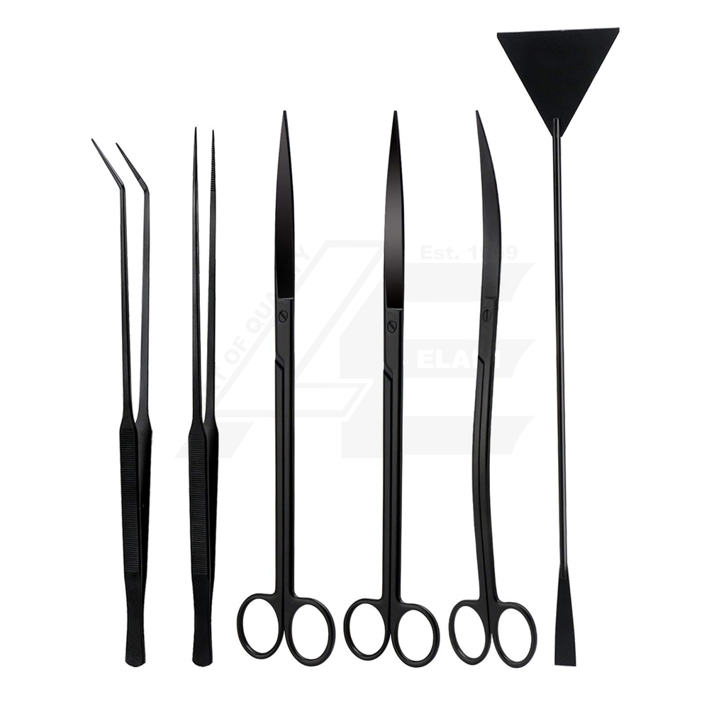 6 in 1 Stainless Steel Aquascape Tools Aquatic Plant Tweezers Scissor Spatula Planted Aquarium Landscaping Cleaning Tools Set
