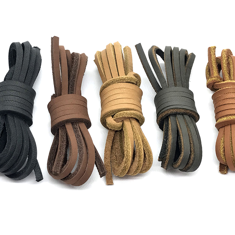 Personalized Colour Cheap Square Shape Coloured Leather Shoe Laces