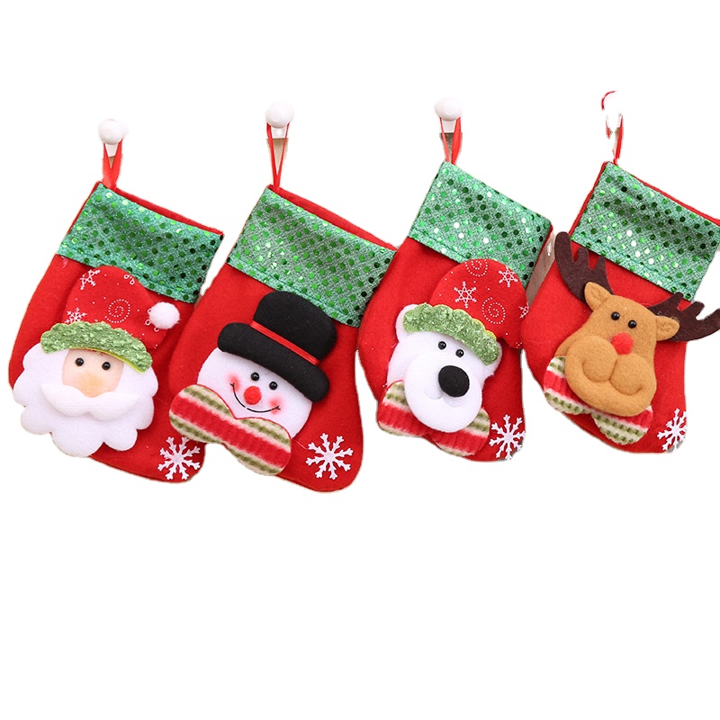 New Sequined Christmas Gift Candy Christmas Tree Decoration Pendants Christmas Socks