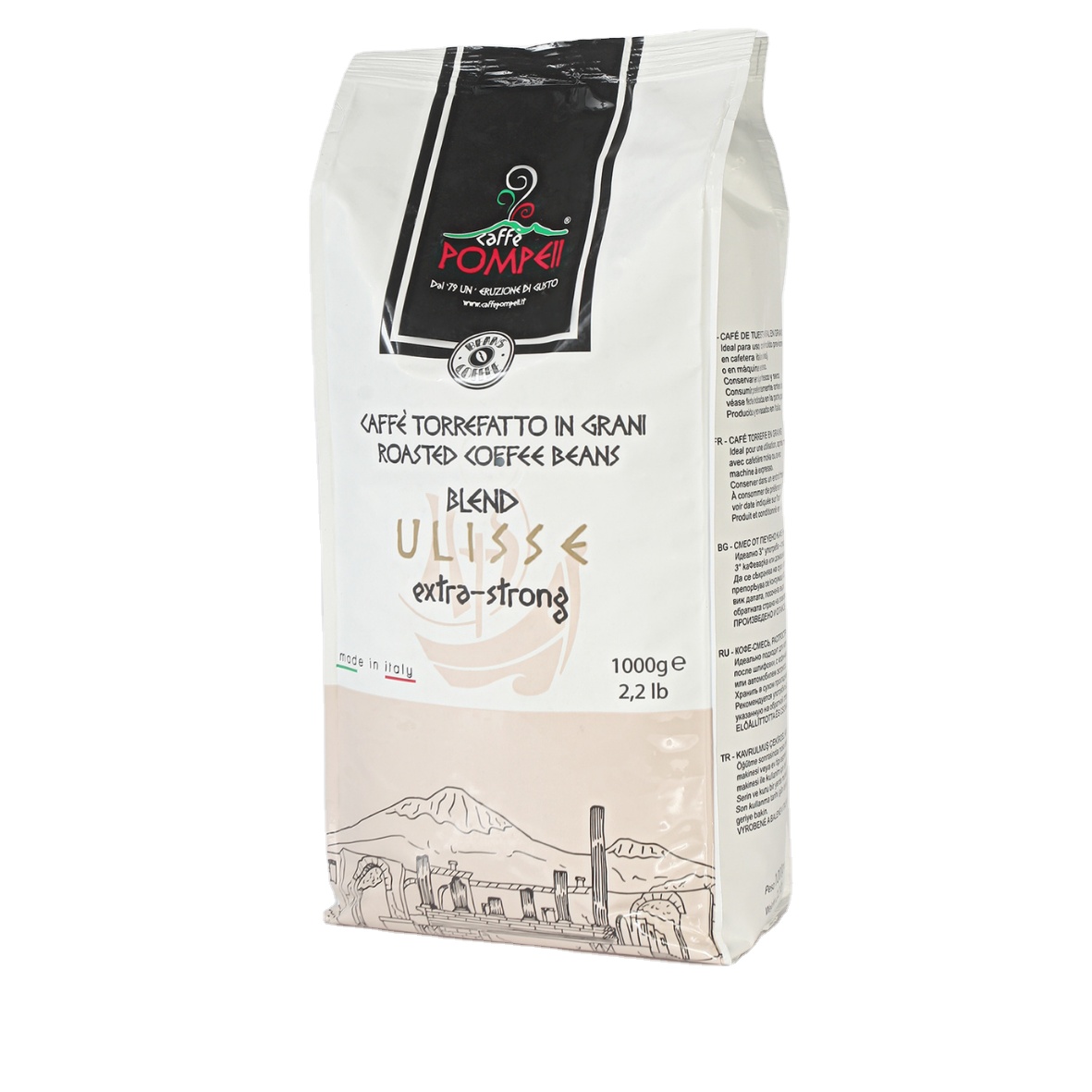 ROASTED IN ITALY COFFEE BEANS ULISSE EXTRA STRONG 1 KG IN BAG