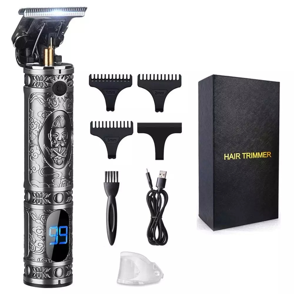 Factory Price Cordless Hair Clippers Professional Hair Trimmer LED Display 0mm Baldheaded Hair Cutting Machine Grooming Trimmer