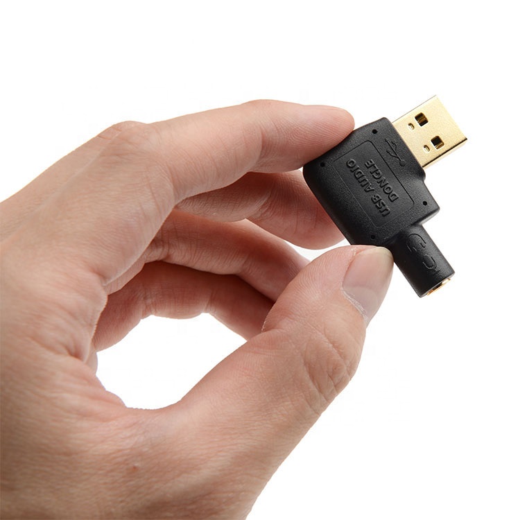 Внешний стереозвуковой адаптер со штекером USB для разъема 3,5 мм для динамика/кабеля наушников