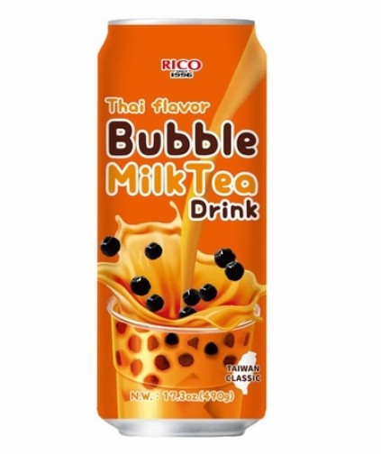 RICO Thai Boba Milk Tea drink can Ready to drink Boba in a can Instant Drink 490g