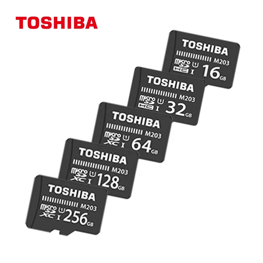 100% Оригинальный полную мощность TOSHIBA M203 карты памяти 16 Гб оперативной памяти, 32 Гб встроенной памяти, 64 ГБ 128 256GB microSD карты UHS1 U1 CL10 слот для карт памяти