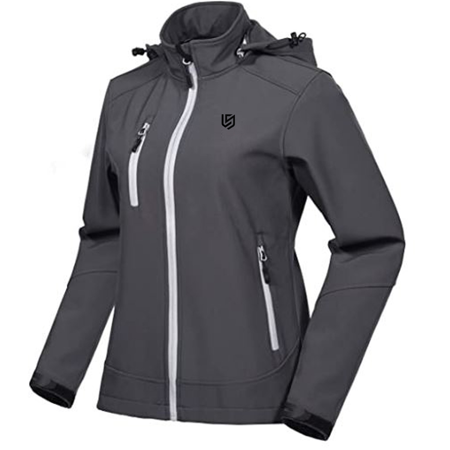 Soft shell Jacket with Removable Hood, Fleece for women