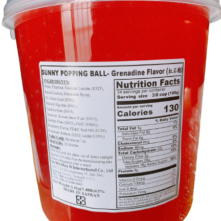 Hot Sale Bubble Tea Wholesale Taiwan Grenadine Popping Boba Juice Ball