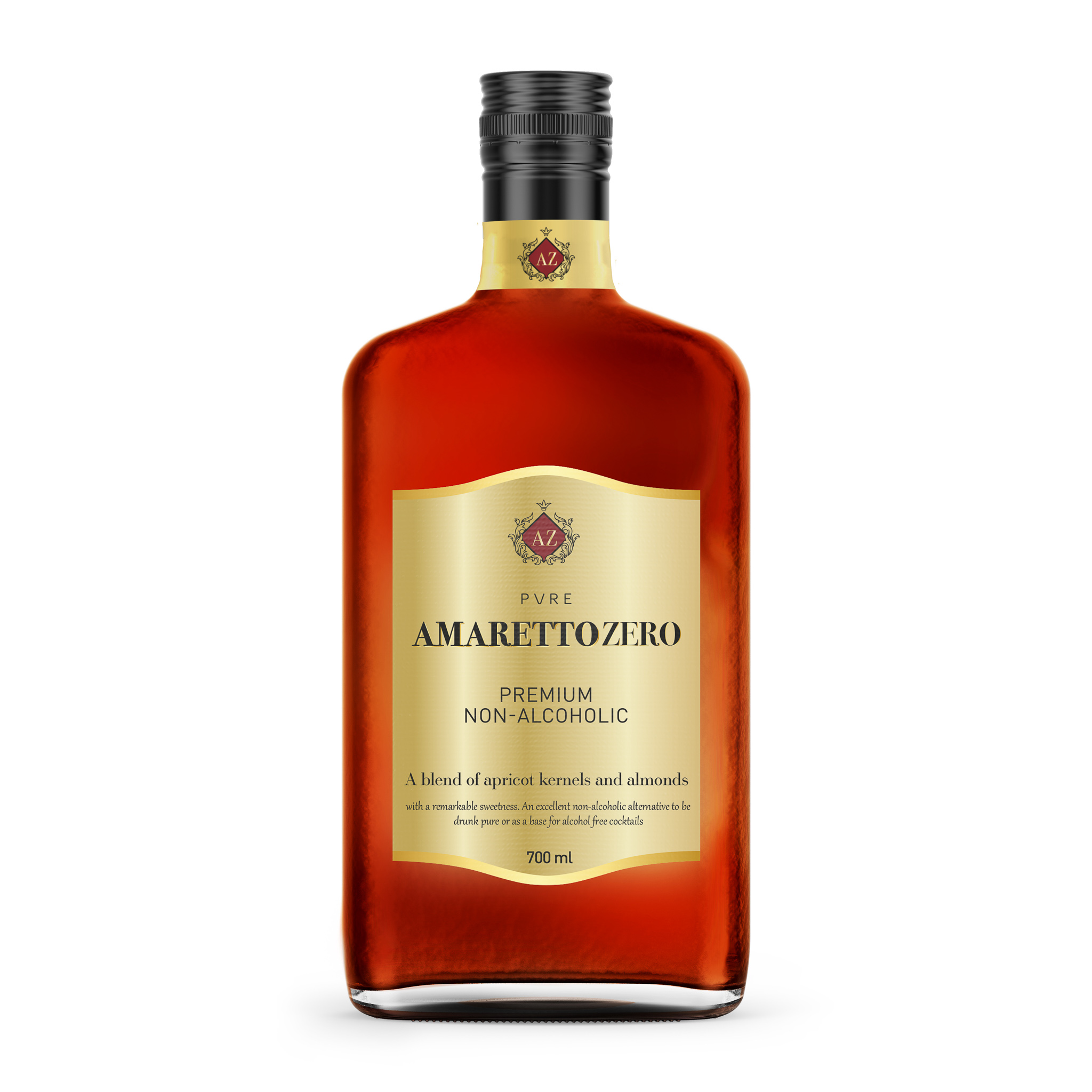 Amarettozero, альтернатива без спирта Amaretto 0,7л. Смеси абрикоса и миндаля. Вкус сладкого миндаля.