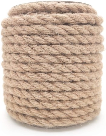 Jute Twine 10mm 60Feet Natural Twine Heavy Duty Outdoor Jute Rope for Cat Scratch Post, Gardening, Decorating and Bundling, DIY