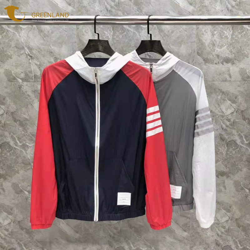 Men's UV Protection Jacket Men's and women's solid color sports color matching sunscreen thin shirt