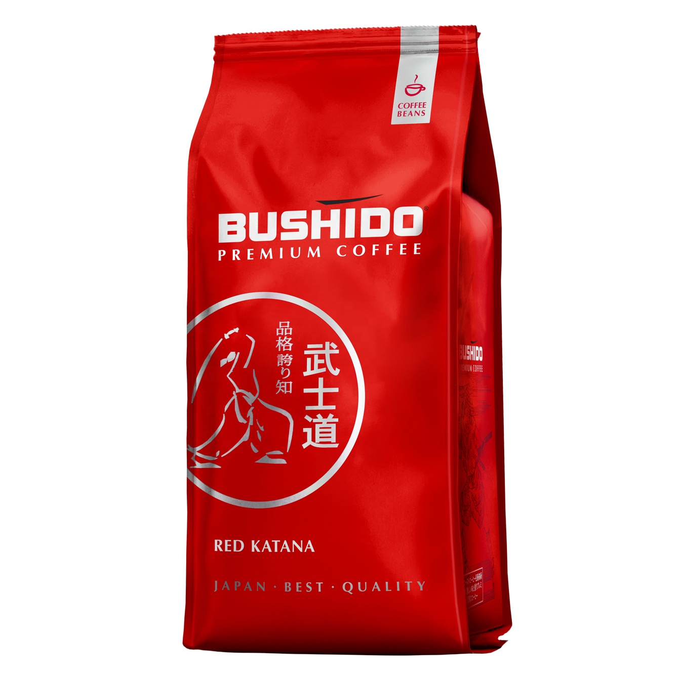 Жареные кофейные зерна BUSHIDO RED - premium arabica, упаковка 1000 г.