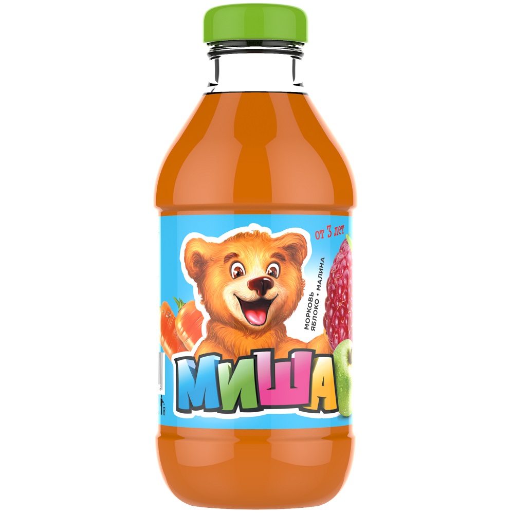 Качественный микс моркови яблока малинового сока для детей 0,33 стеклянных бутылок, напитков