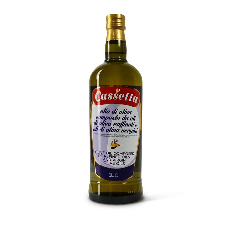 Итальянское Чистое (легкое) оливковое масло для повязки/готовки-1 л стеклянная бутылка
