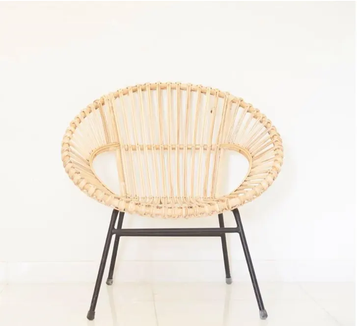 Wholesale outdoor and indoor living room metal natural rattan chair