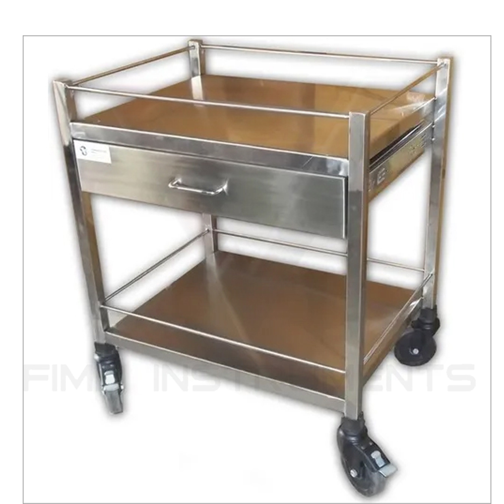 Stainless steel medical trolly with drawers and commode Medical Equipment Stainless Steel Medicine-change Trolley