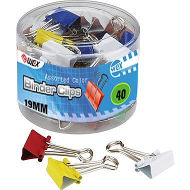 Our best hottest selling 40pcs high quality Multicolor 19mm 3/4" With Plastic Box Paper Binder Clips