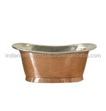 Shiny Polished Copper Bathroom Tub, Large Copper Bath Tub