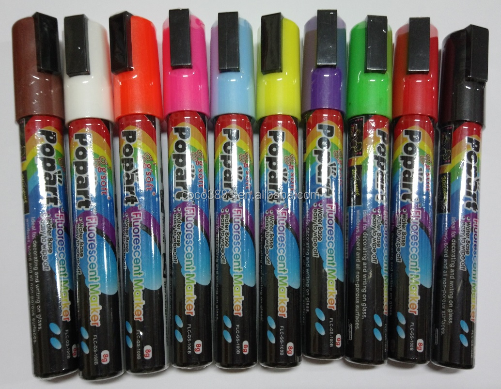 Best для LED доска флуоресцентный Реверсивный наконечник стекло Мел Ручка