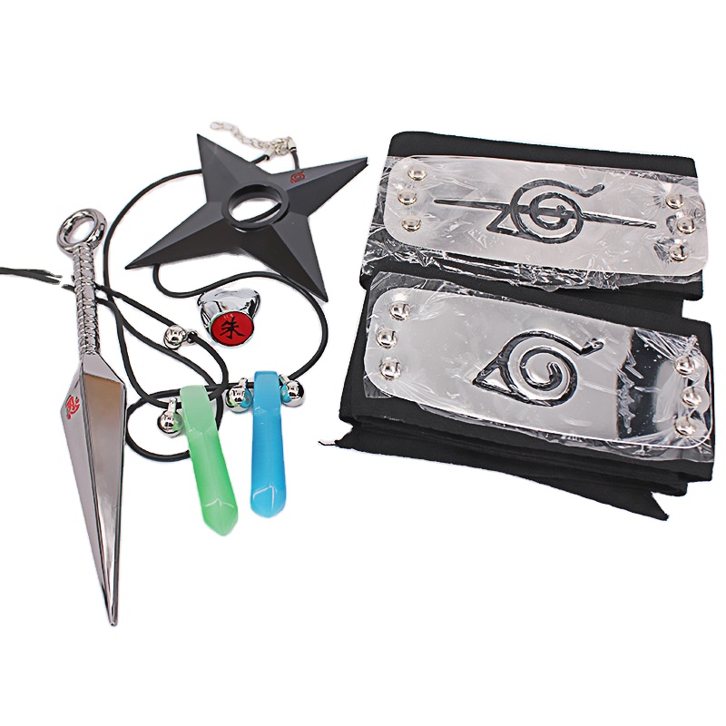 Анимация мультфильм Shippuden Uzumaki фигурка игрушки Shuriken мультфильм головная повязка кулон Косплей Набор