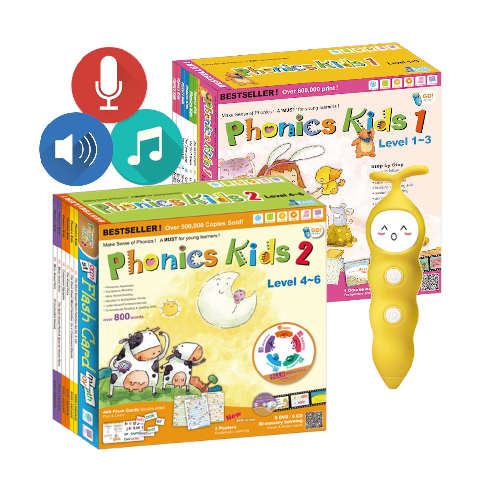 Phonics детский набор 1 и 2 XY1808 детская книга для чтения с ручкой для чтения