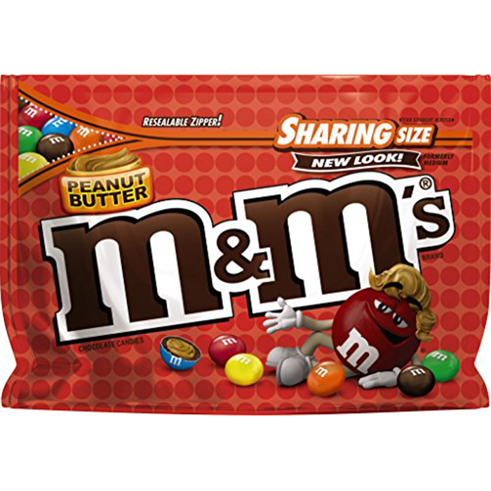 M & M'S арахисовое масло, шоколад, конфеты, размер 9,6 унций в пакете