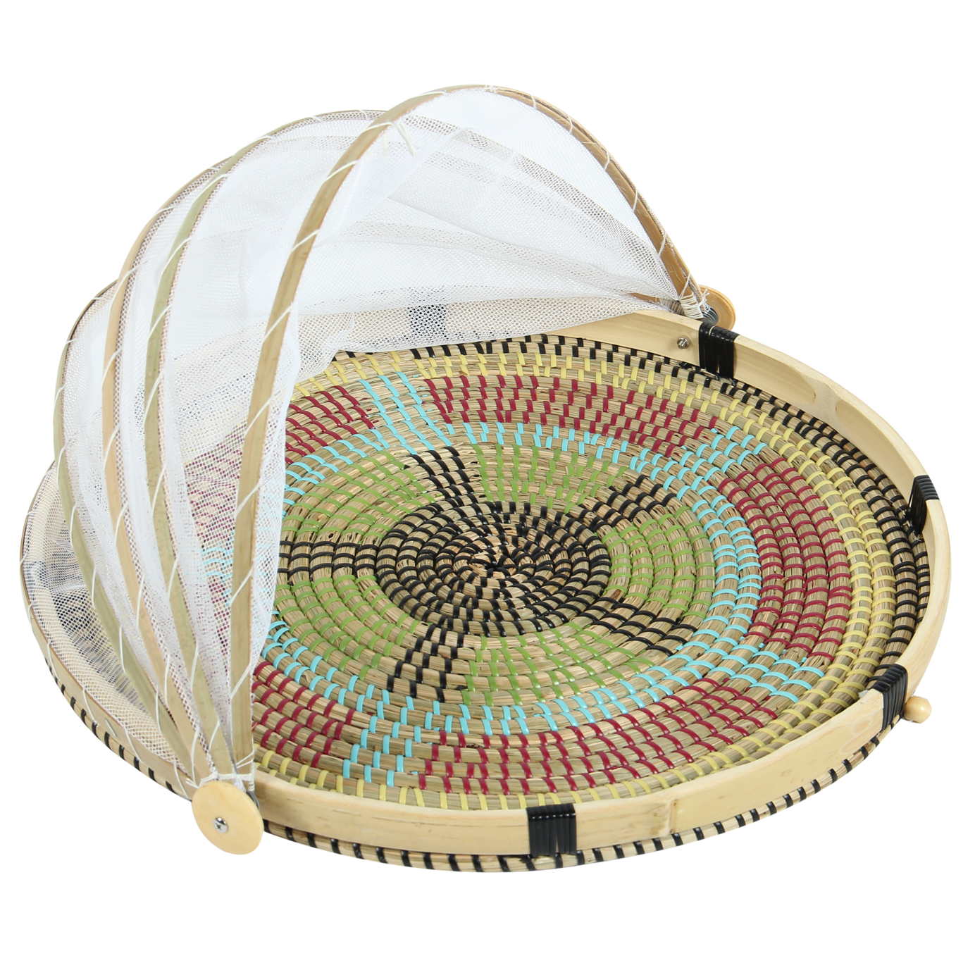 Cheap price natural seagrass foldable netted food cover