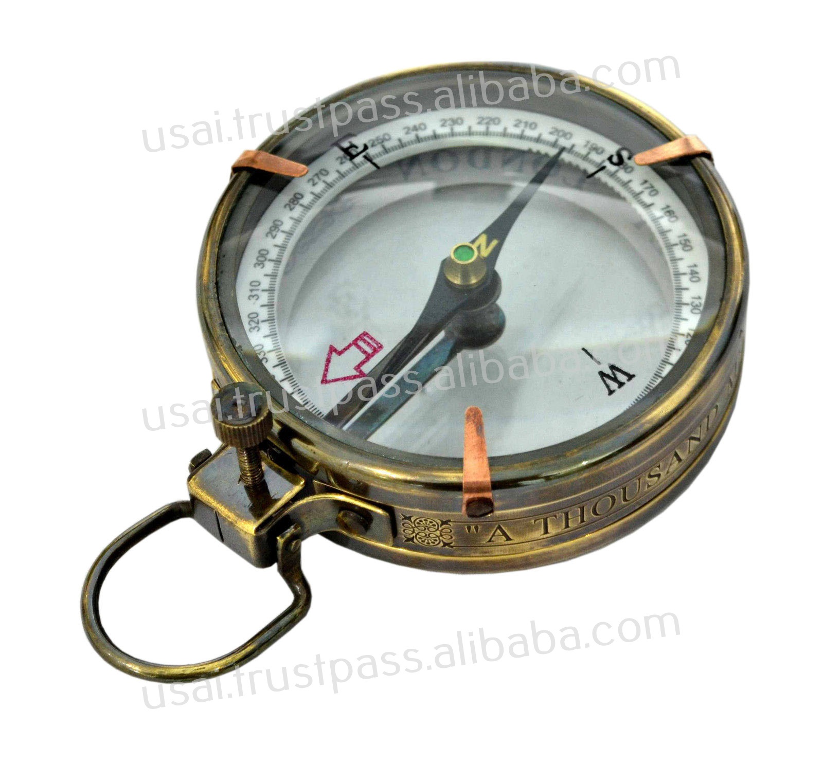 Brass Compass,CAPTAIN CABIN COMPASS WITH LEATHER CASE - 3 INCH