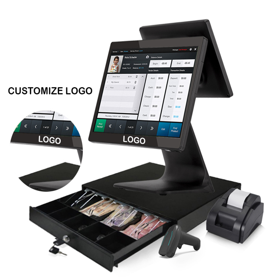 15,6 дюймов android/Window pos система все в одном pos машина сенсорный экран кассовый аппарат