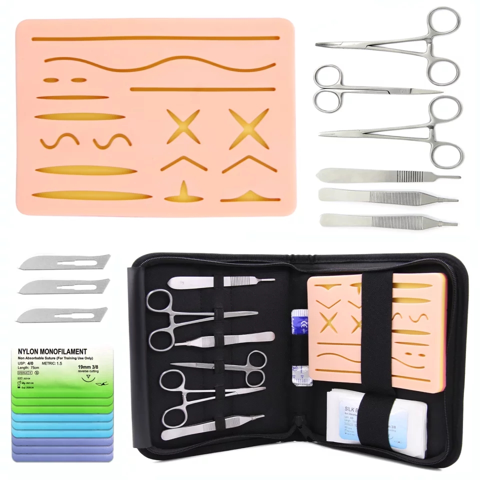 20 Pieces Surgical Skin Suture Pad Simulated Practice Kit Wound Silicone Suturing Skin Operate Training Model Teaching Tool