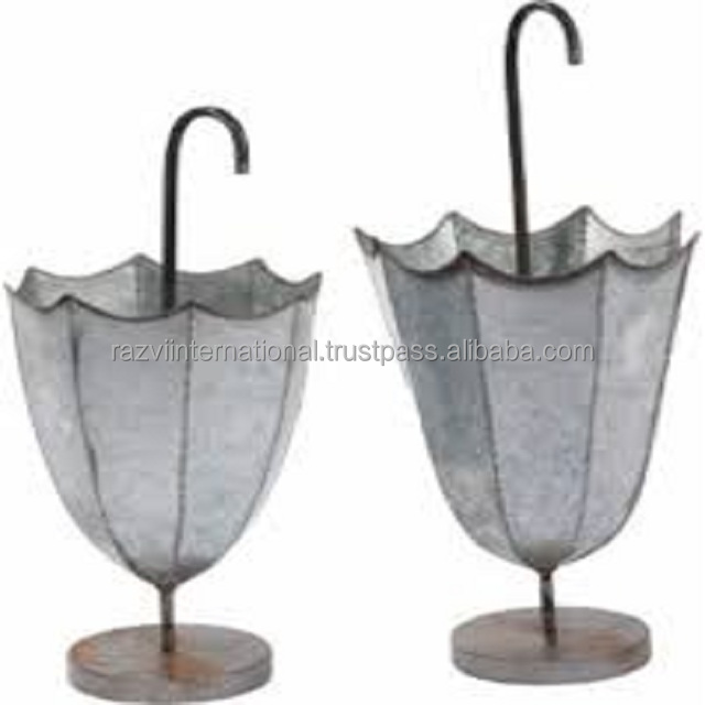 Galvanised umbrella stand