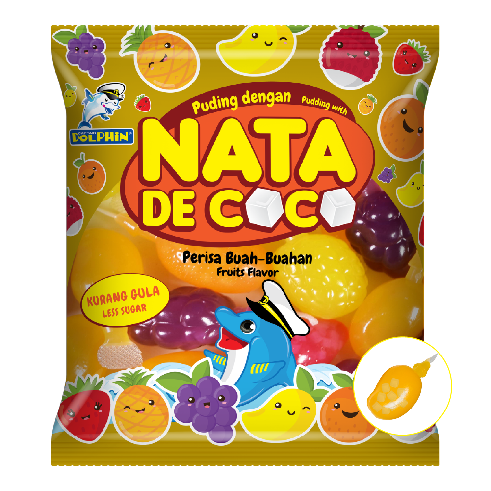 Nata De Coco 12 штук Пудинг в форме фруктов Tik Tok смешанные ароматы 40 г [Captain Dolphin]