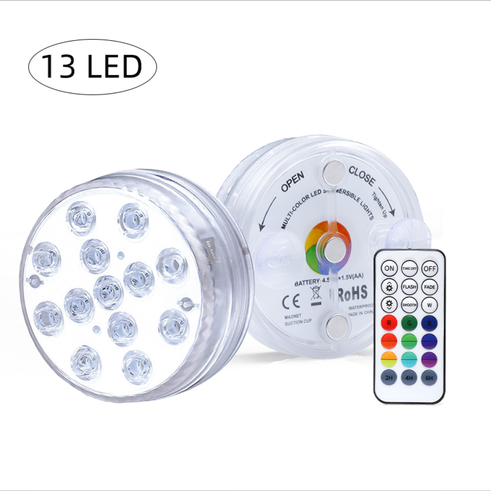 GFLAI Hot Sale IP68 Waterproof Battery Operated Remote Control Underwater Pool LED Lights for Swimming Pool