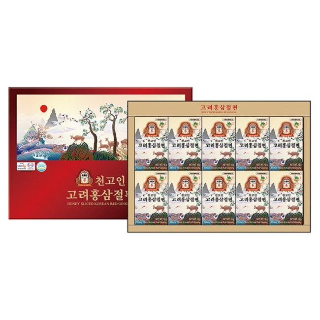 [Cheongoin] Luxury gift set on special day for all ages Honey sliced Korean red ginseng snack 150g