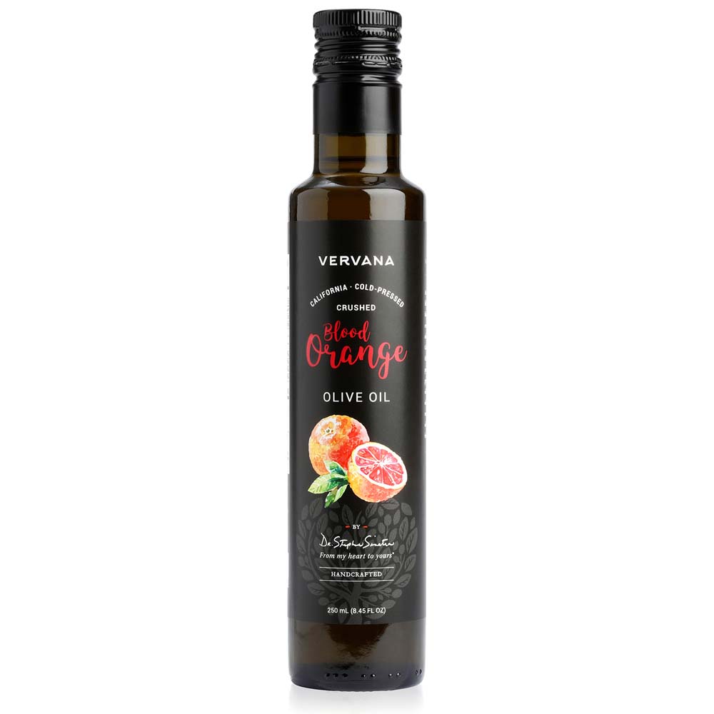 Холоднопрессованное измельченное оливковое масло Vervana California со вкусом апельсина и измельченной крови, 250 мл (8,45 жидких унций)