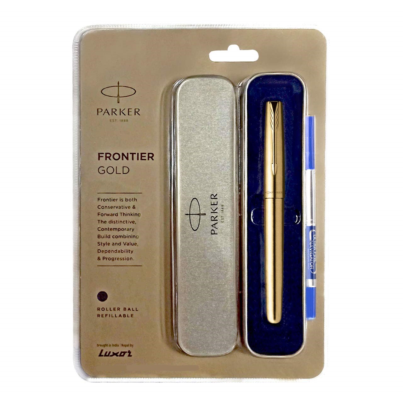 Шариковая ручка Parker frontier с золотым покрытием из нержавеющей стали, роскошная шариковая ручка премиум класса