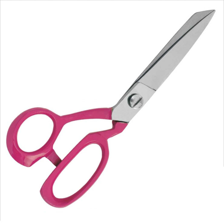 Professional Tailor's Scissors Shining Pink Handle Right Handed Scissors With Adjusting Screw Factory Scissors