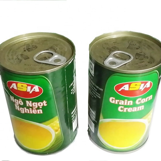 High Quality Canned Sweet Corn Cream Easy Open Lid from Vietnam