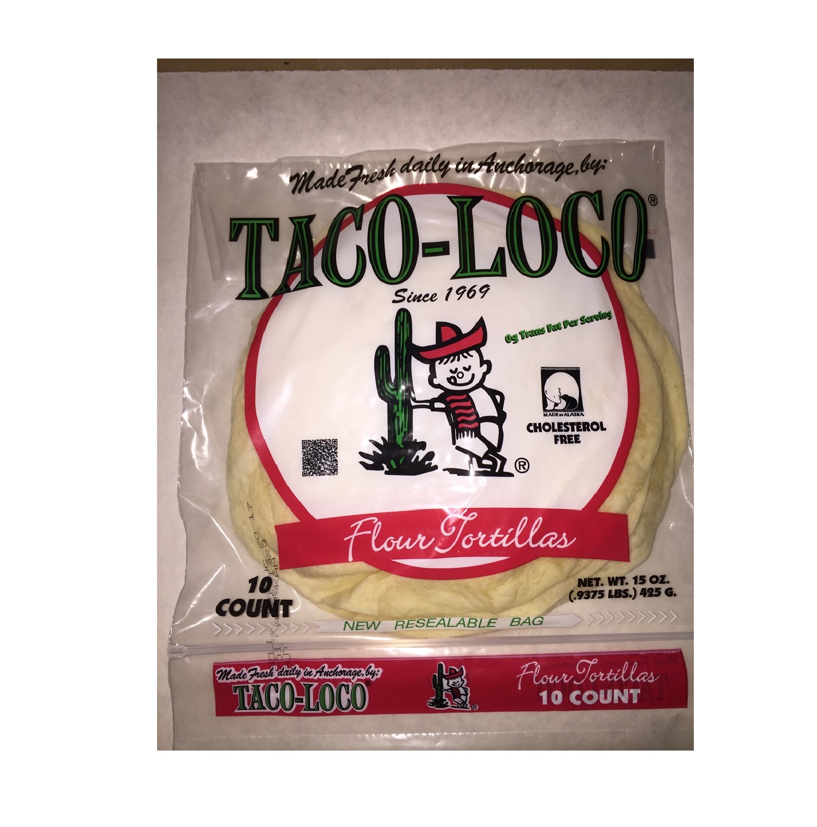 Taco Loco Model Number 7820311122 Medium 8" Flour Tortillas Model Number 7820311122