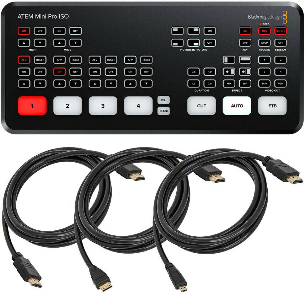 Лучшее качество, новинка, доступная цена, atem mini pro iso, переключатель потока в реальном времени, многоэкранная запись
