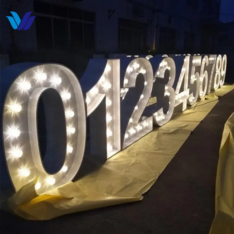 Hongsen wholesale led letter lights numbers marquee letters wedding sign large light up numbers